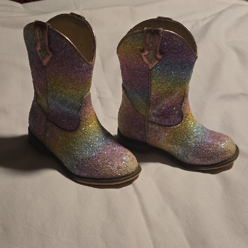 Sparkly Rainbow Cowboy Boots